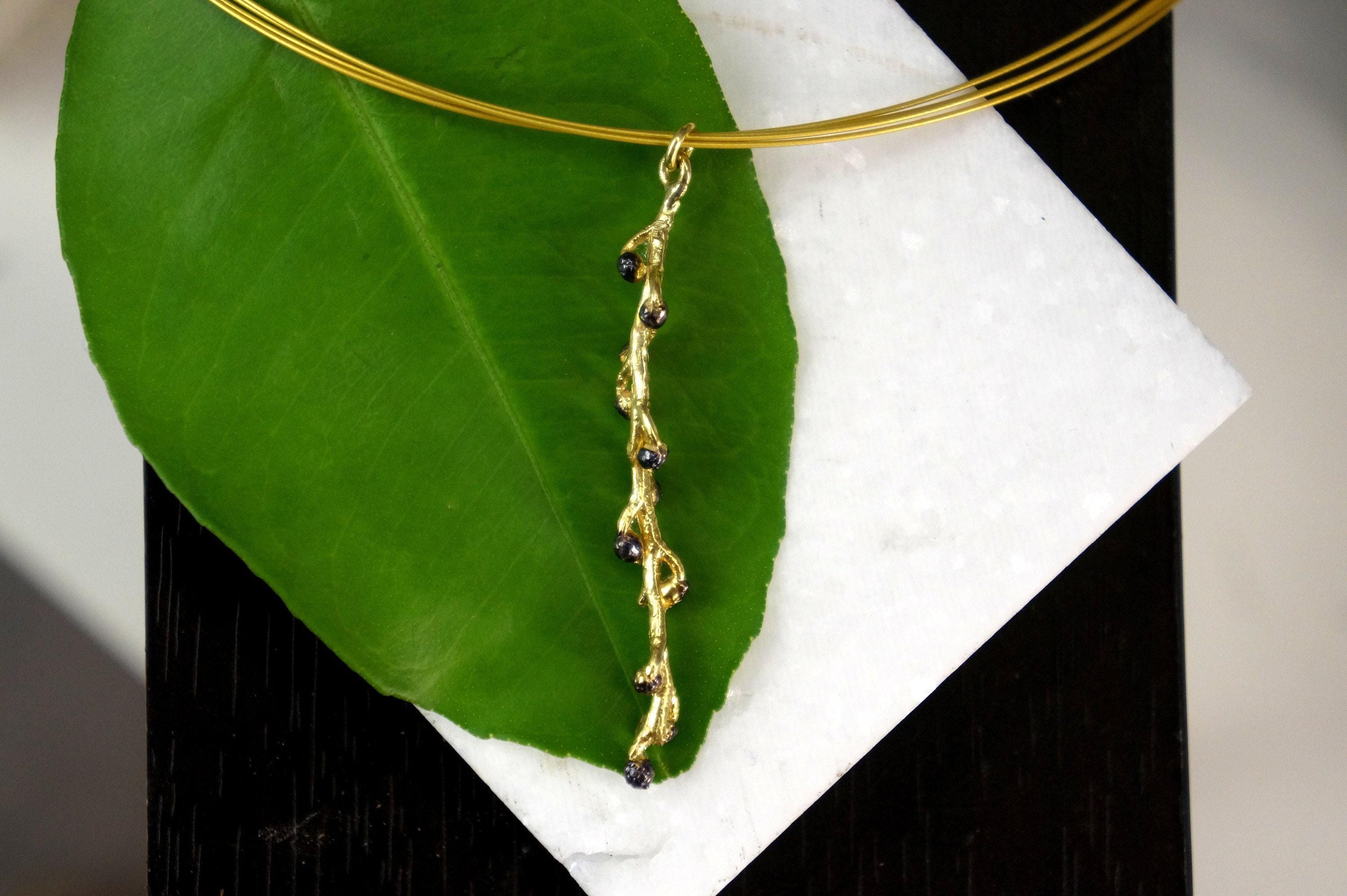 Nature Lover's Necklace, Acacia Twig, Multi-Strand (Gold & Black Silver)