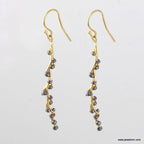 Nature-Inspired Acacia Leaf Earrings, Gold and Black Rhodium (Sterling Silver)