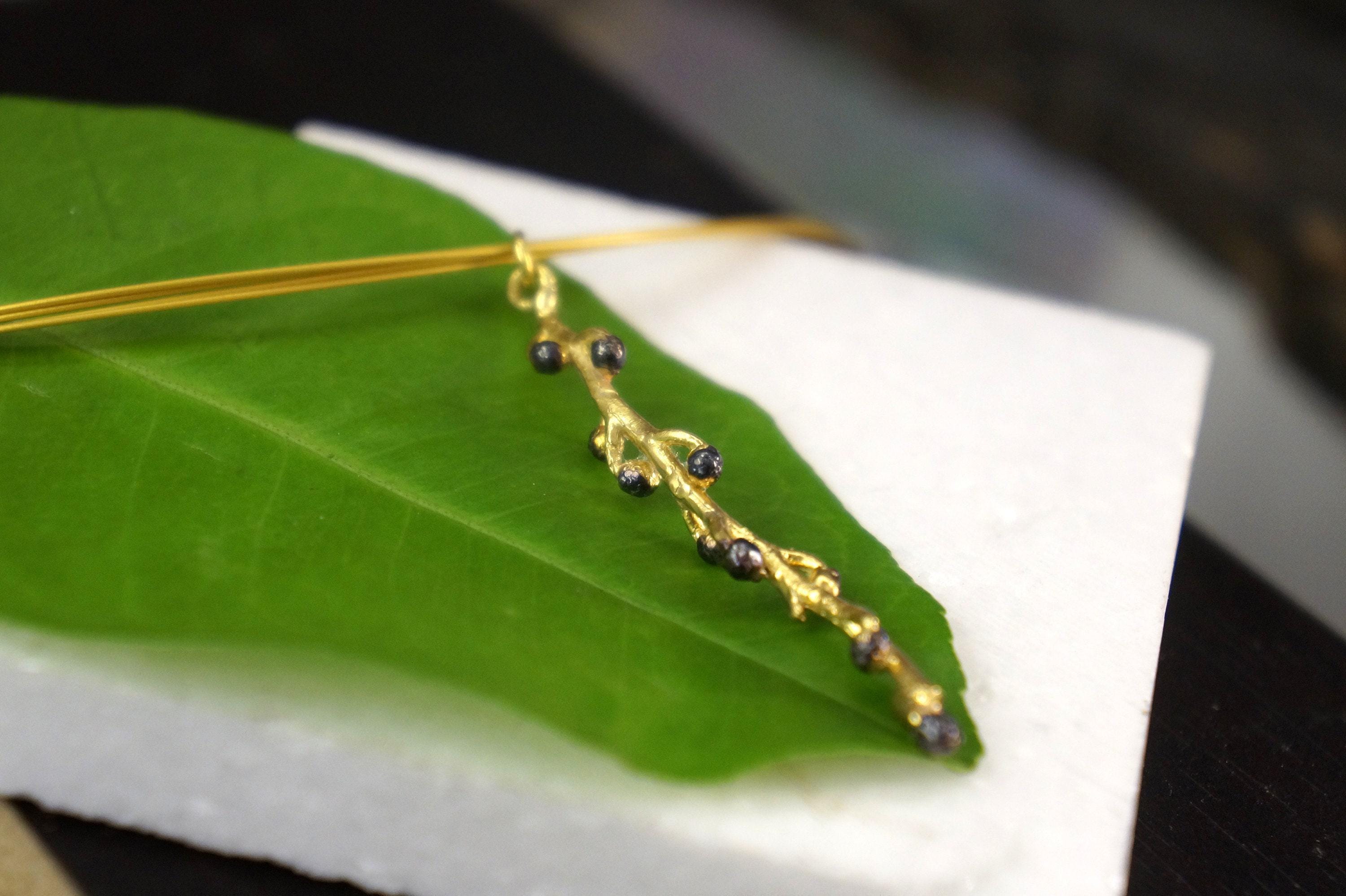 Nature Lover's Necklace, Acacia Twig, Multi-Strand (Gold & Black Silver)