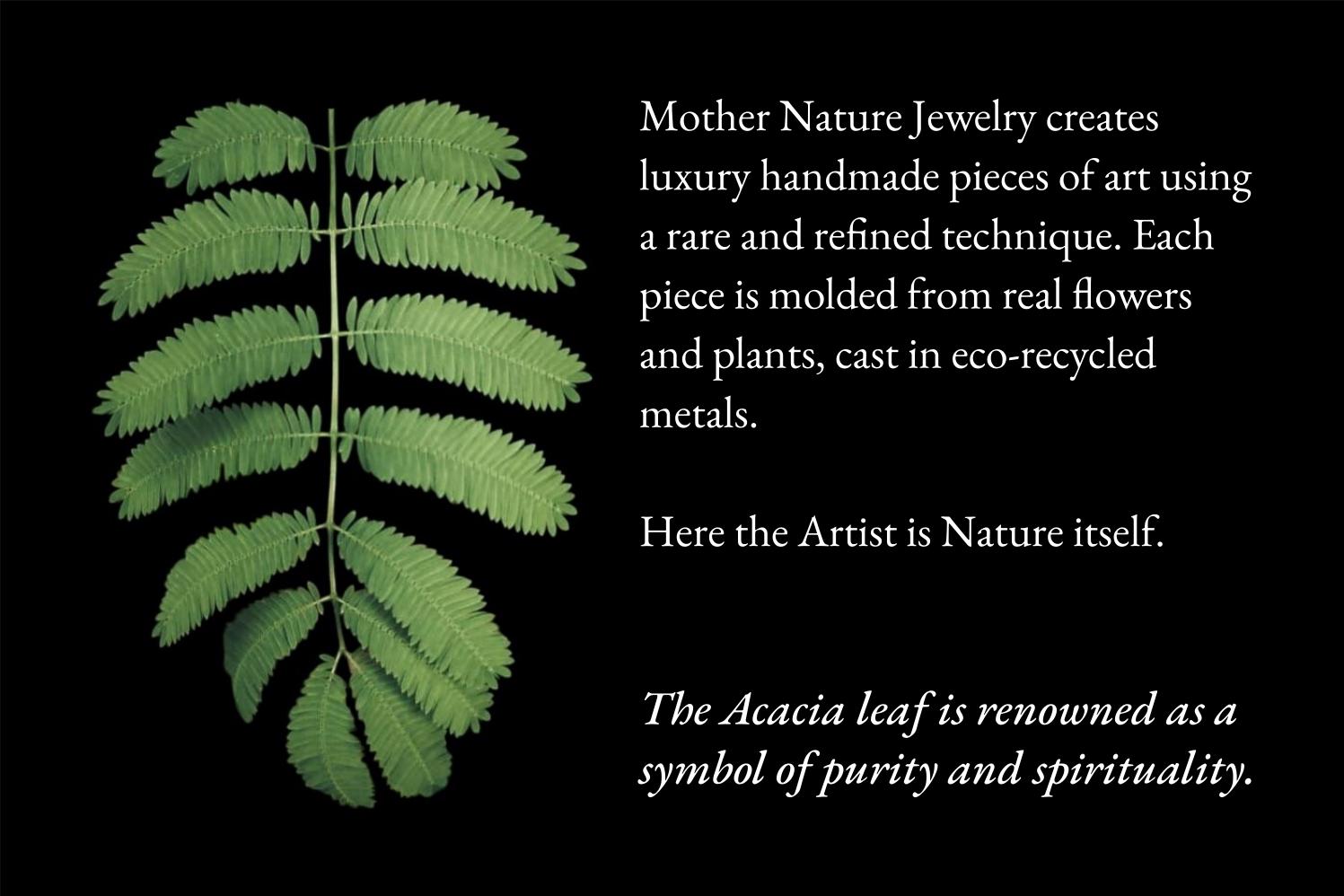 Acacia Branch Bracelet: Sustainable Gold Plated Cuff - Recycled Brass