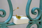 Silver Bangle Bracelet: Sea Shell and Wild Flower - Adjustable Fit