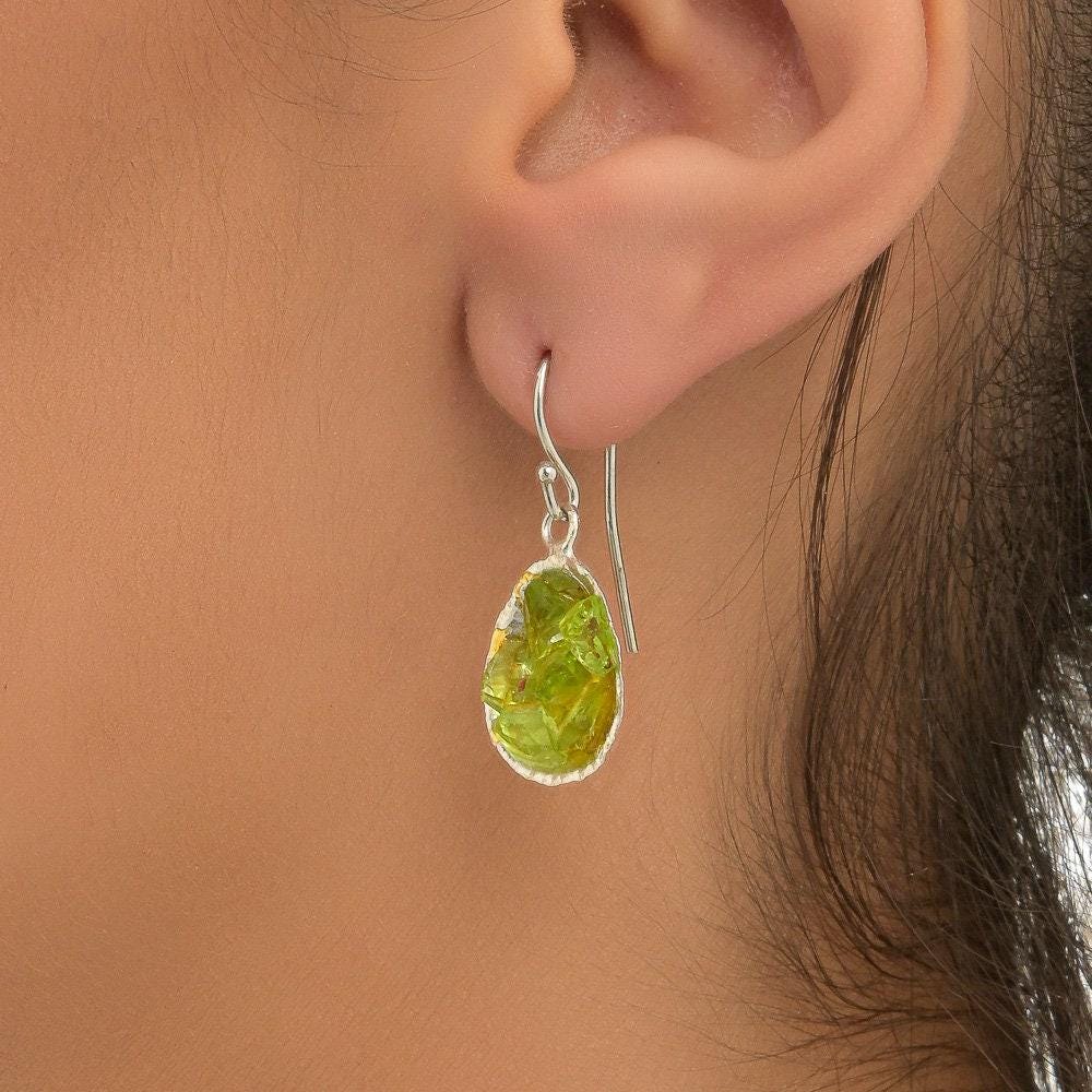 Blue Murano Glass Earrings - Sterling Silver Limpet Shell Dangles