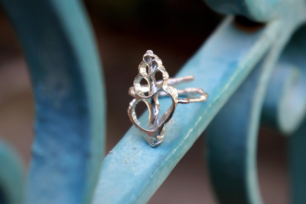 Big Sea Shell Ring: Handmade Sterling Silver, Nature Inspired