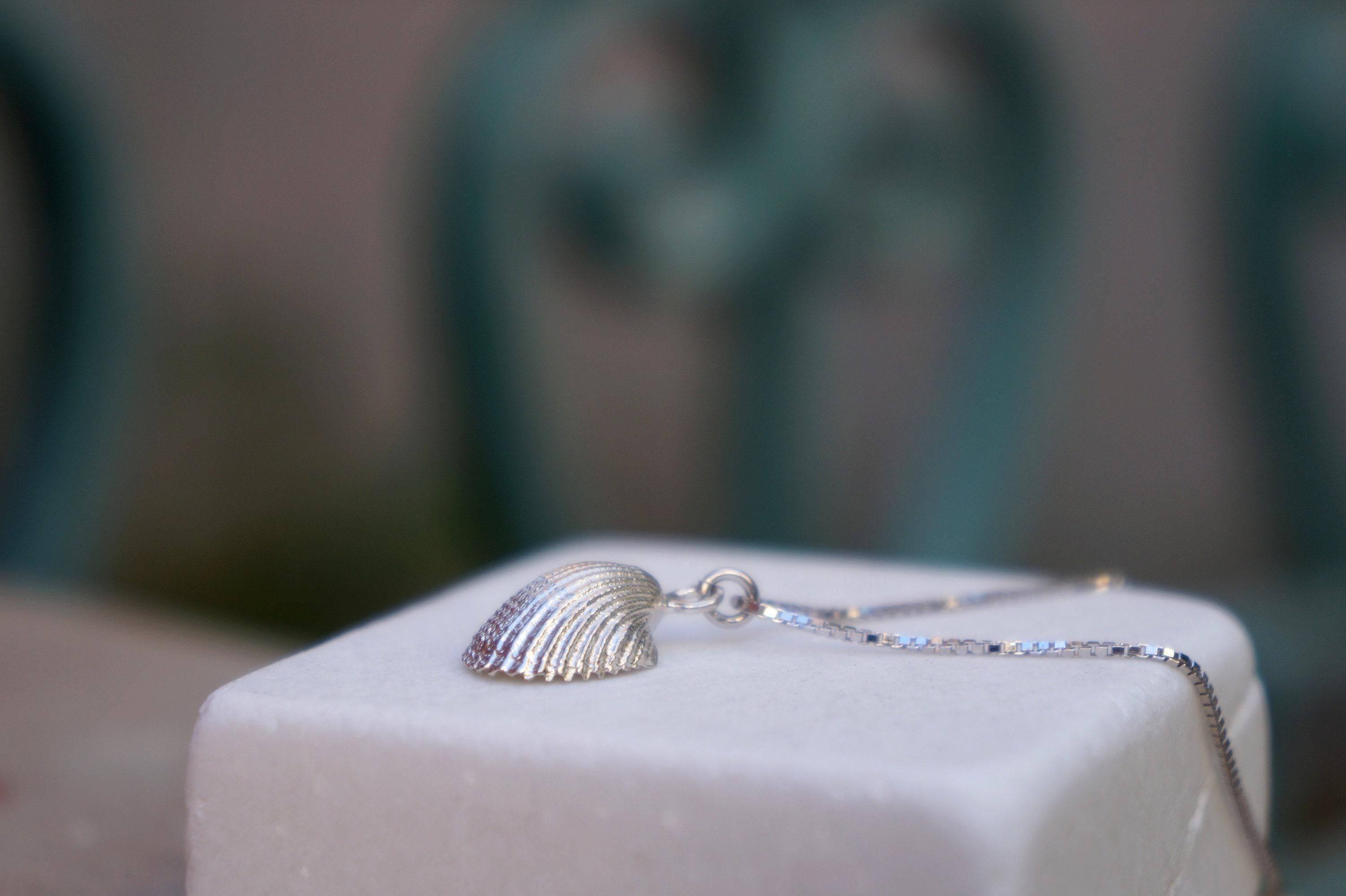 Silver Sea Shell Necklace, Gold-Plated Sterling Silver Jewelry, Gift for Her, Birthday Gift for Women, Handmade Jewelry, Boho Fashion