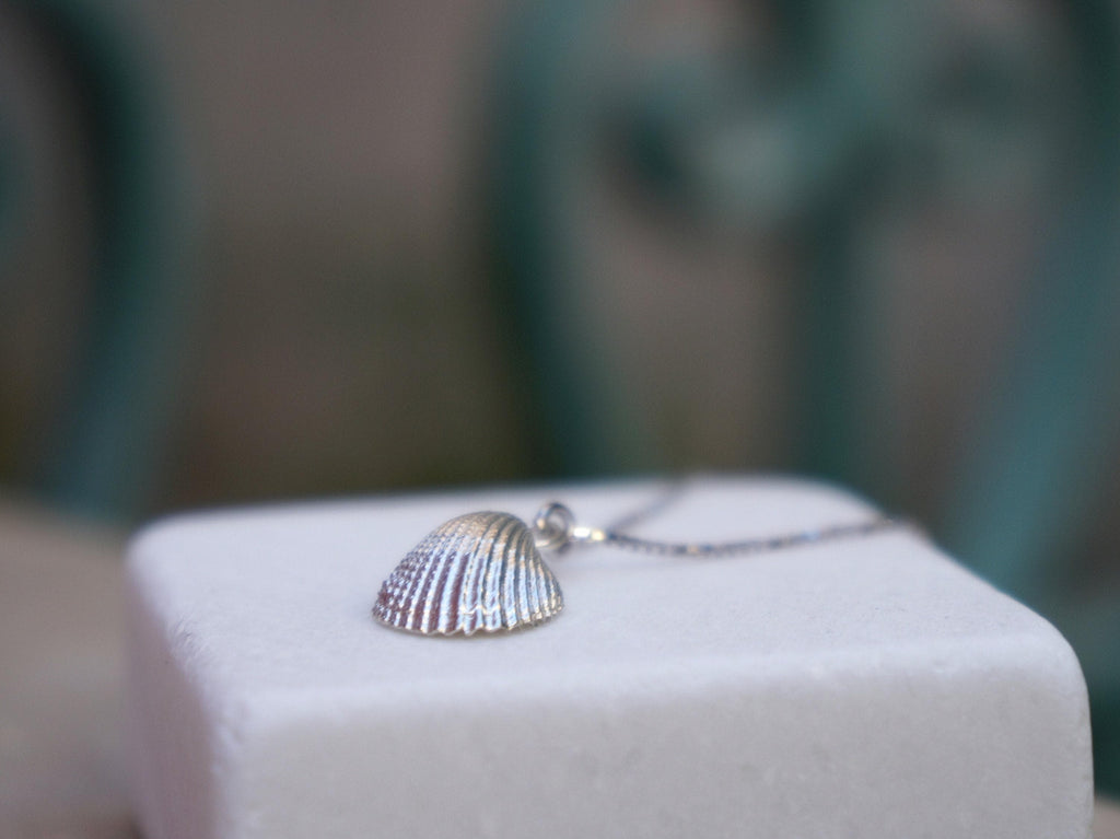 Silver Sea Shell Necklace, Gold-Plated Sterling Silver Jewelry, Gift for Her, Birthday Gift for Women, Handmade Jewelry, Boho Fashion