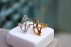 Nature-Inspired Ring: Genuine Sea Shell - Adjustable Gold Brass