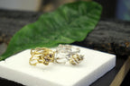 Jasmine Twig Ring: Real Sea Shell Accent (Sterling Silver, Gold Plated)