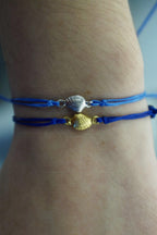 Sterling Silver Sea Shell Bracelet - Nautical Summer Cord Jewelry