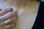 Seashell Pendant Necklace: Natural Silver Shell - Sterling Chain