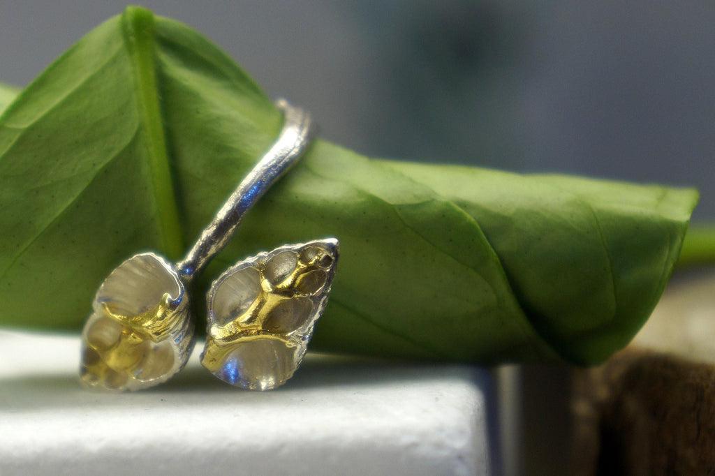 Sterling Silver Sea Shell Ring - Adjustable Ocean Jewelry