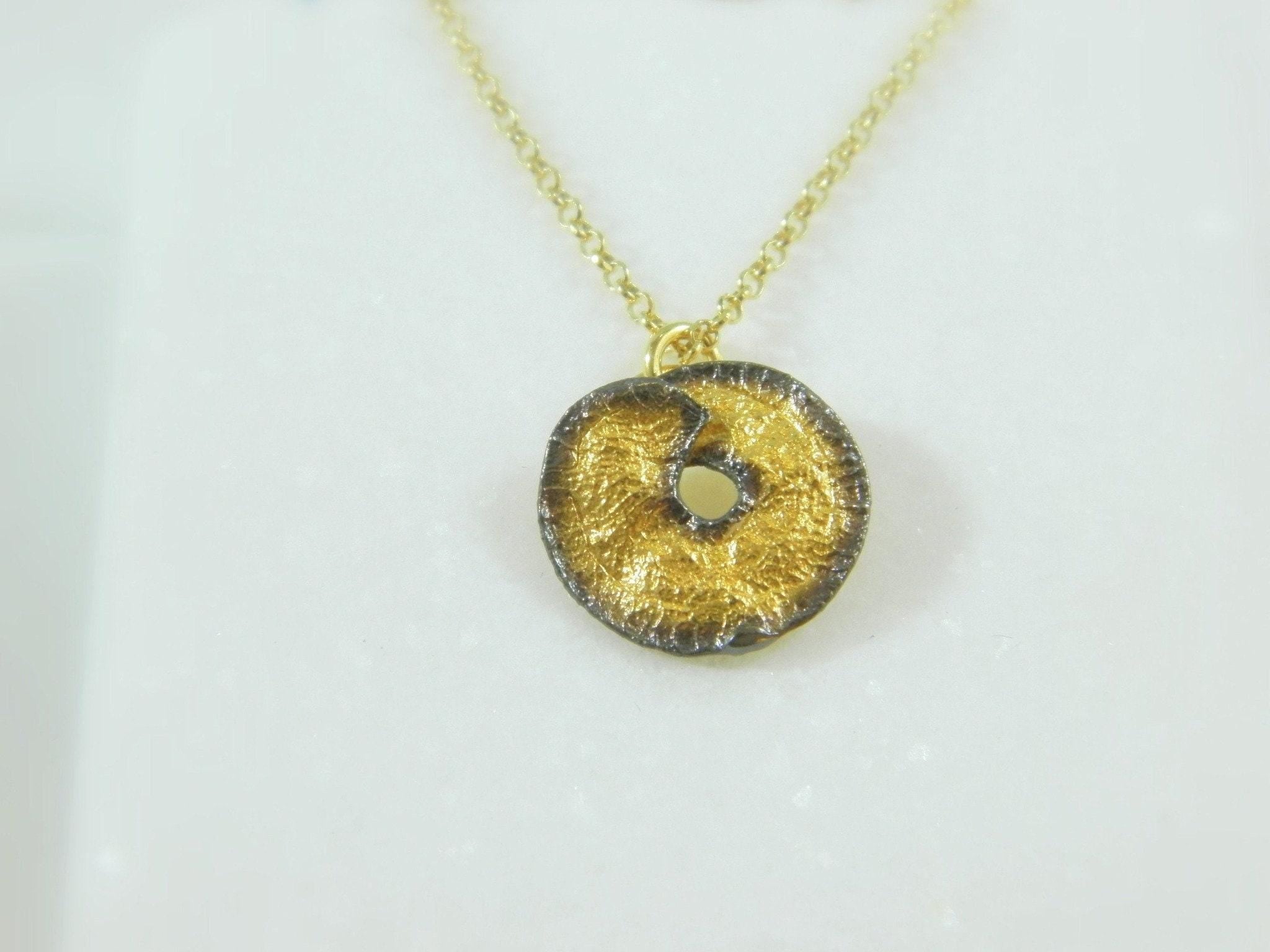 Gold Leaf Necklace – Handmade Botanical Necklace With Adjustable Chain & Real Flower Pendant