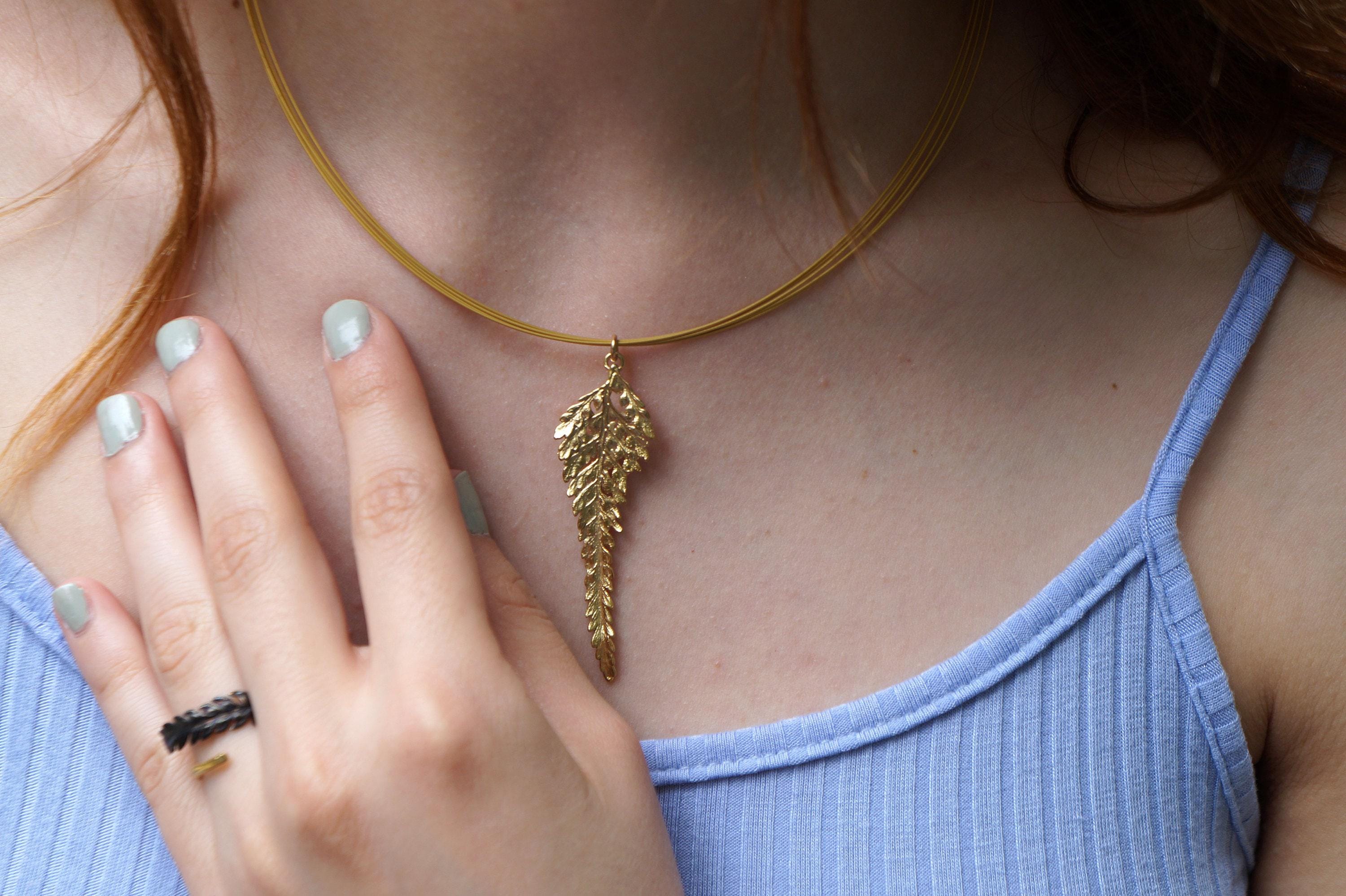 Fern Leaf Necklace - Handmade Sterling Silver Statement Jewelry for Women