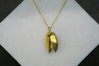 Silver Pistachio Necklace, Gold-Plated Sterling Silver Jewelry, Silver Pendant, Gift for Her, Birthday Gift for Women, Handmade Jewelry