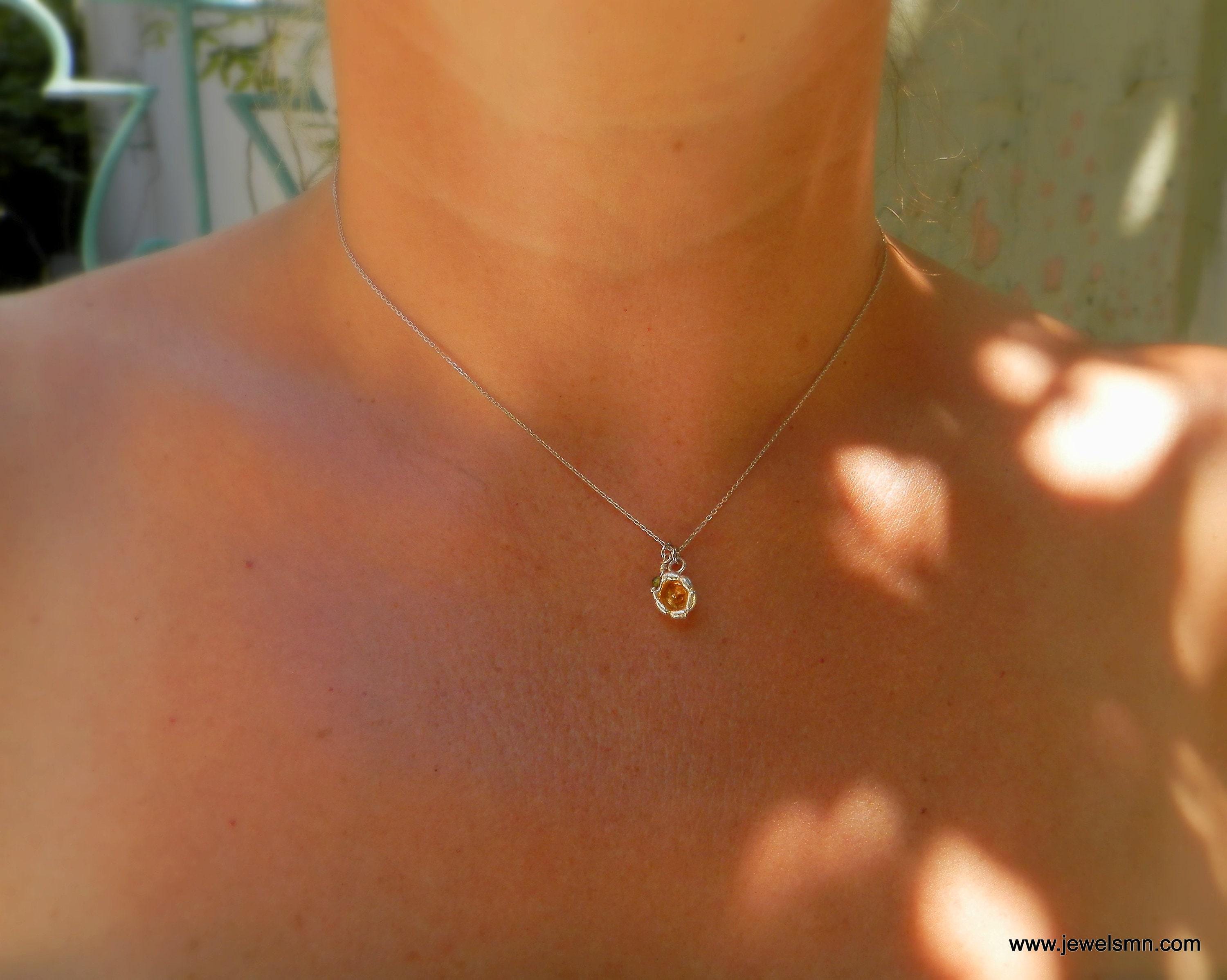 Pressed Lily of the Valley Necklace: Real Flower in Sterling Silver