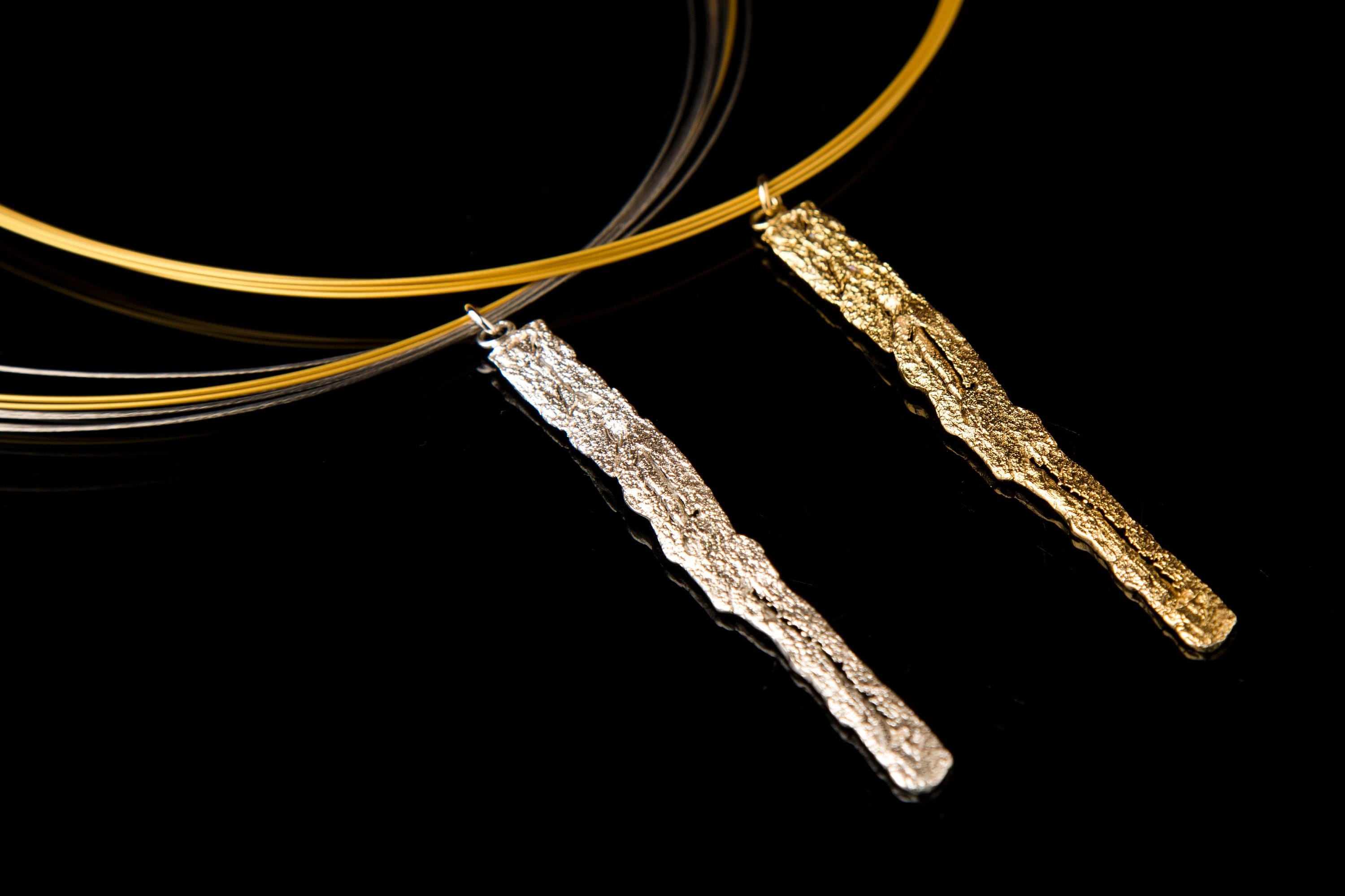 Sterling Silver Pendant: Citrus Bark Texture Necklace (Recycled, Handmade)