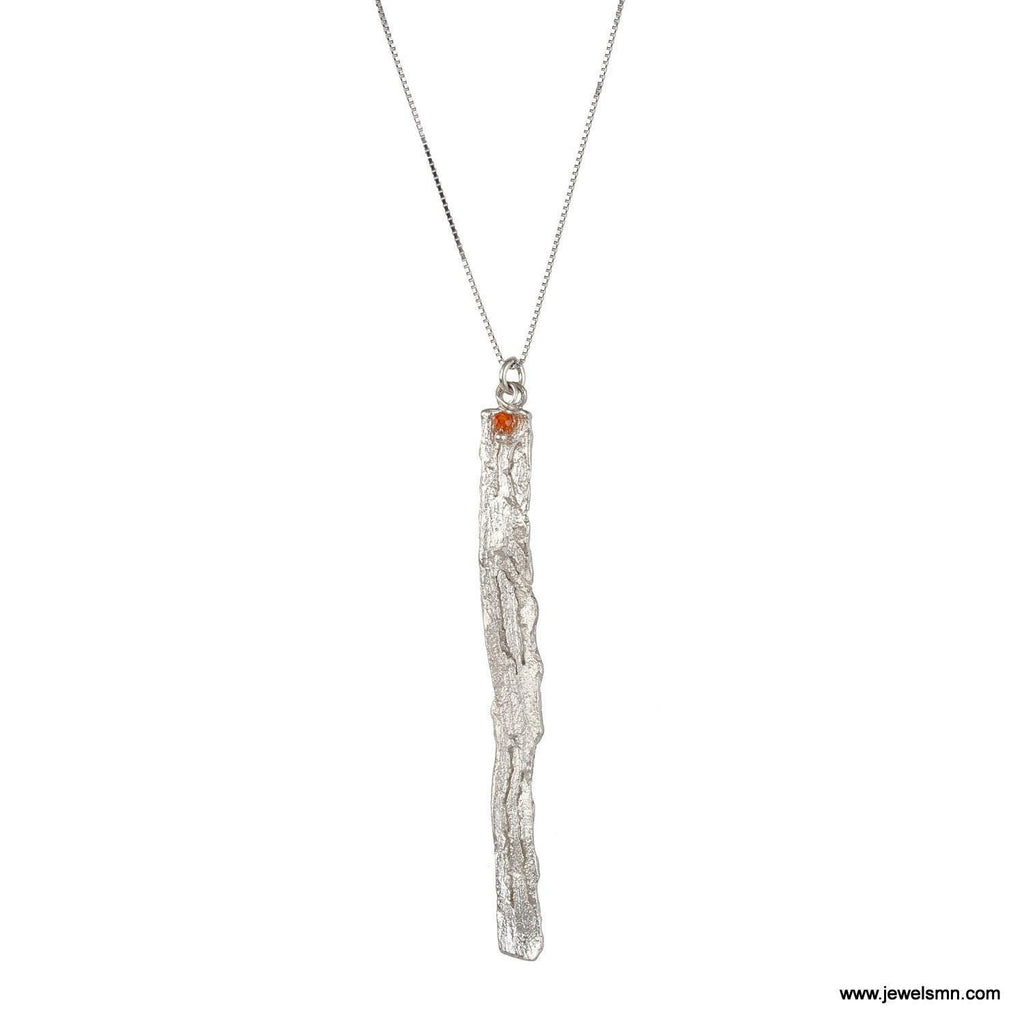 Sterling Silver Pendant: Citrus Bark Texture Necklace (Recycled, Handmade)