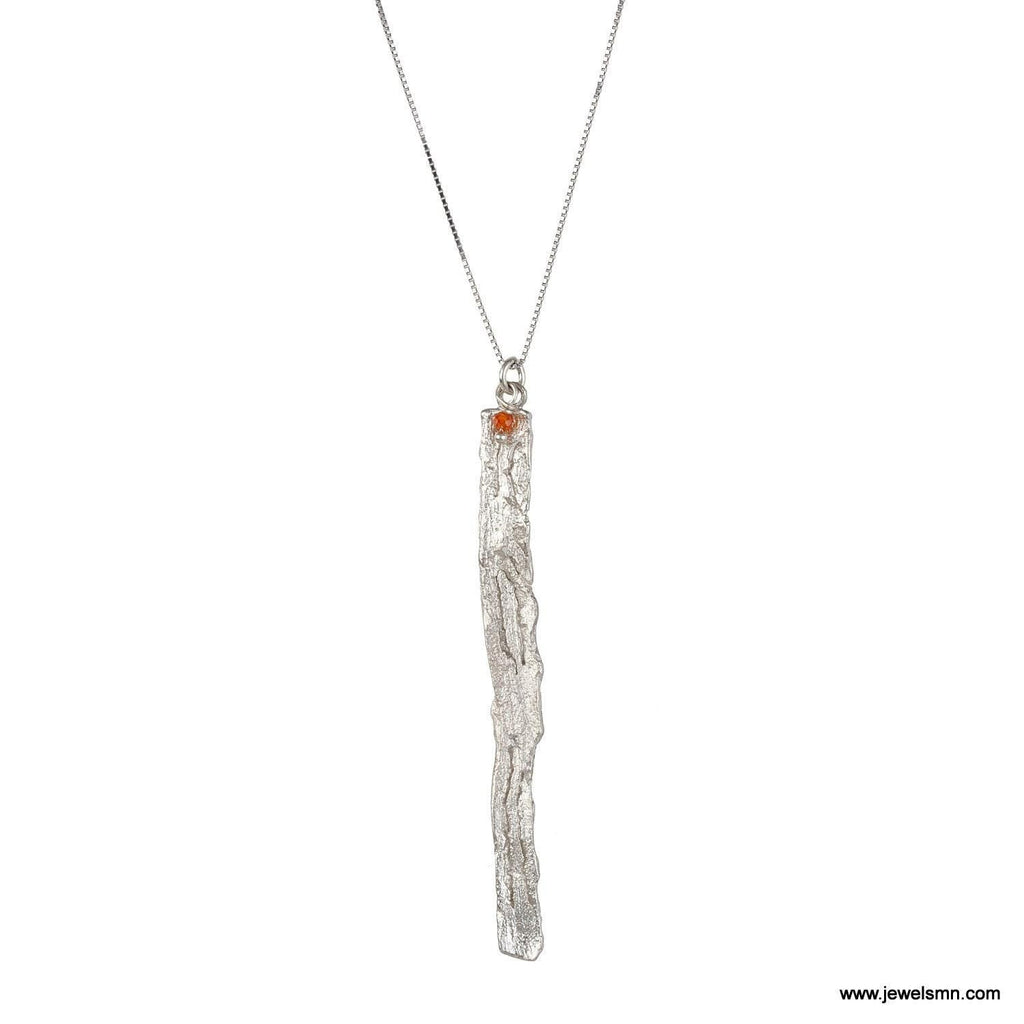 Sterling Silver Pendant: Citrus Bark Texture Necklace (Recycled, Handmade)