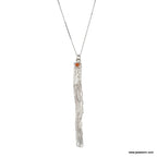 Sterling Silver Pendant: Citrus Bark Texture Necklace (Recycled, Handmade)