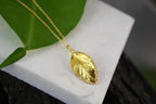 Nature-Inspired Rose Leaf Pendant Necklace (18k Gold Filled Silver)