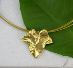 Eco Friendly Ivy Leaf Necklace - Gold Plated Sterling Silver Pendant
