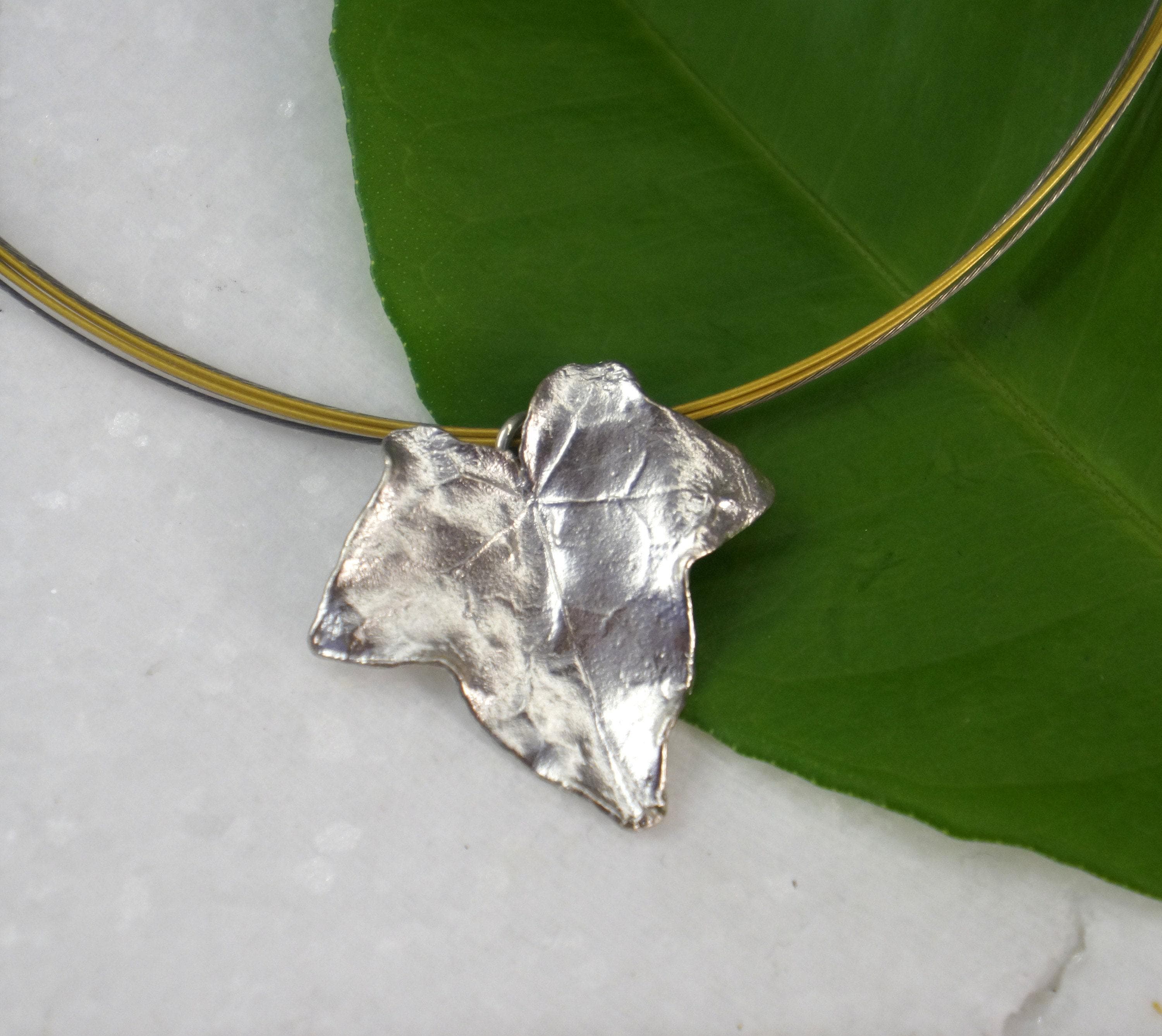 Ivy Leaf Pendant: Sterling Silver Botanical Necklace (Eco Friendly)