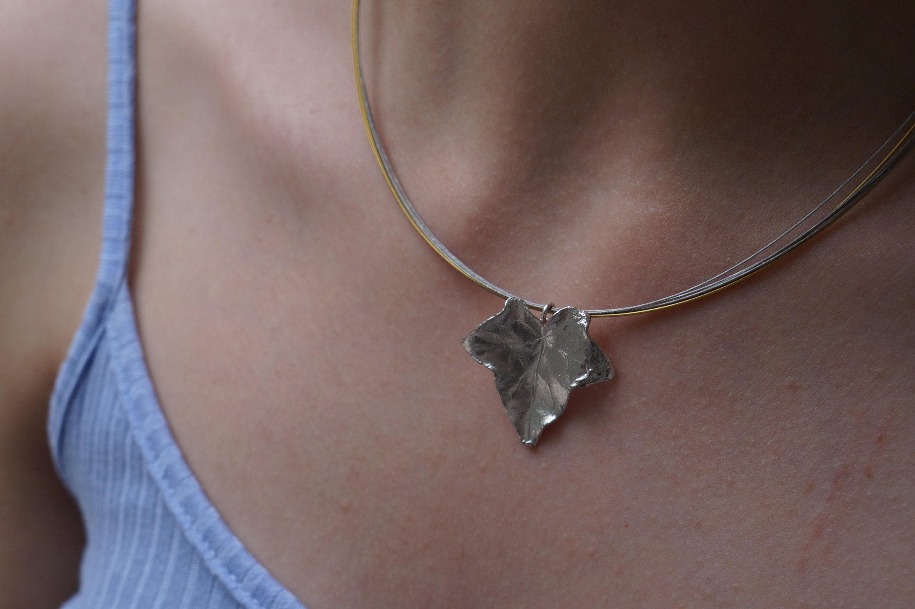 Ivy Leaf Pendant: Sterling Silver Botanical Necklace (Eco Friendly)