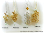 Honeycomb Bee Necklace - Sterling Silver with Gold Plated Option