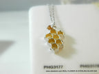 Honeycomb Bee Necklace - Sterling Silver with Gold Plated Option