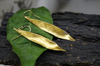 Gold Olive Leaf Earrings, Gold-Plated Earrings, Dangle Earring, Brass Jewelry, Gift for Her, Birthday Gift for Women, Handmade Jewelry