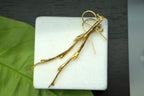 Olive Branch Earrings: Nature Inspired Jewelry (Gold-Plated Brass)