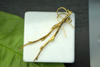 Olive Branch Earrings: Nature Inspired Jewelry (Gold-Plated Brass)