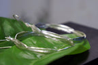 Olive Leaf Hoop Earrings: Sterling Silver - Nature Inspired Jewelry