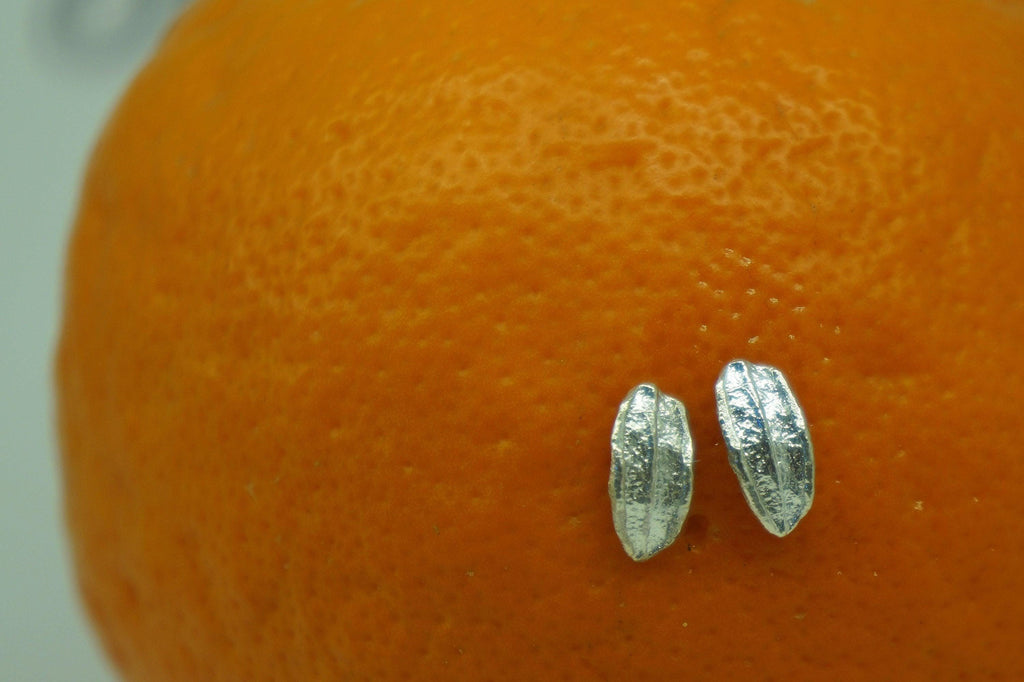 Olive Leaf Earrings: Minimalist Gold Plated Studs (Tiny Nature Inspired)