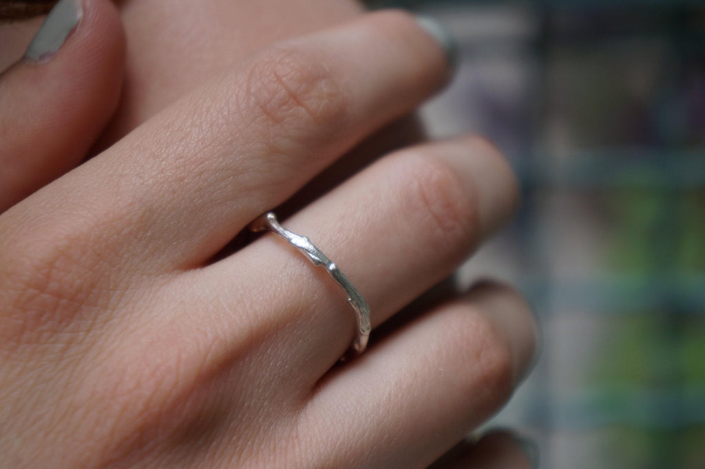 Silver Branch Ring, Sterling Silver or Gold-Plated Ring, Olive Leaf Ring, Handmade Silver Jewelry, Gift for Her, Birthday Gift for Women