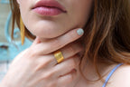 Gold Olive Leaf Ring, Gold-Plated Sterling Silver Jewelry, Gold Leaf Band, Gift for Her, Birthday Gift for Women, Handmade Jewelry