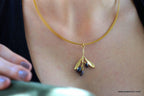 Gold Olive Necklace, Gold-Plated Sterling Silver Necklace, Silver Pendant, Handmade Gift for Her, Jewelry for Women, Birthday Gift
