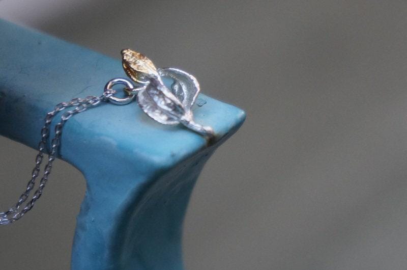 Olive Branch Necklace: Delicate Silver Tree Pendant - Handmade Jewelry