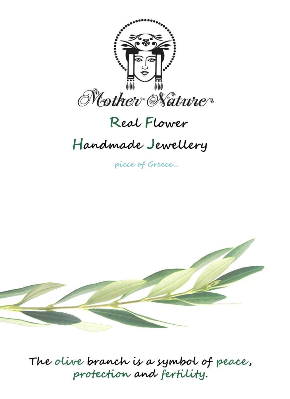 Olive Leaf Earrings: Handmade Silver - Real Plant Details