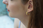 Olive Leaf Earrings: Mini Hoops in Silver or Gold (Unisex)