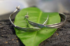 Sterling Silver Olive Leaf Hoop Earrings: Handmade Nature-Inspired Jewelry