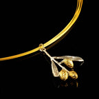 Nature Jewelry Sterling Silver Olive Branch Necklace (Handmade Pendant)
