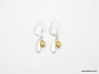 Olive Leaf Earrings, Sterling Silver and Gold Jewelry, Handmade Eco Design Gift for Women