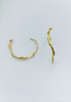 Olive Branch Earrings: Gold Botanical Hoops (Handmade, Adjustable)