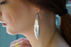 Olive Leaf Dangle Earrings - Handcrafted Sterling Silver