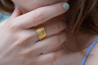 Gold Silver Leaf Ring, Gold-Plated Sterling Silver Jewelry, Gift for Her, Olive Leaf Band, Handmade Jewelry, Gift for Women, Statement Ring