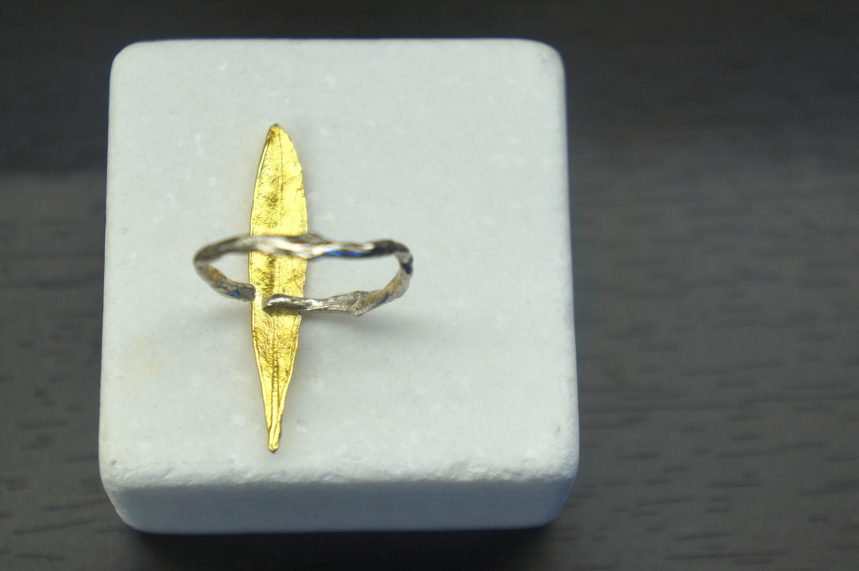 Olive Leaf Ring Sterling Silver: Adjustable Nature Inspired Jewelry