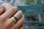 Gold-Silver Olive Leaf Ring, Gold-Plated Sterling Silver Jewelry, Gold Band, Gift for Her, Birthday Gift for Women, Handmade Jewelry