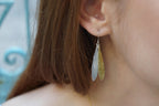 Olive Leaf Earrings: Sterling Silver Dangles - Mixed Metal Finish