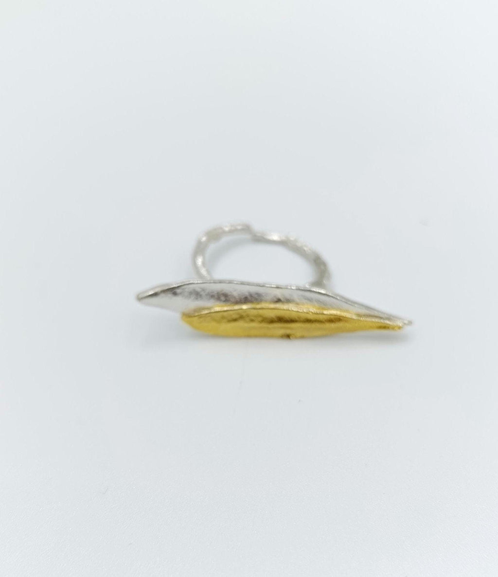Sterling Silver Olive Leaf Ring - Wide Band, Nature Inspired