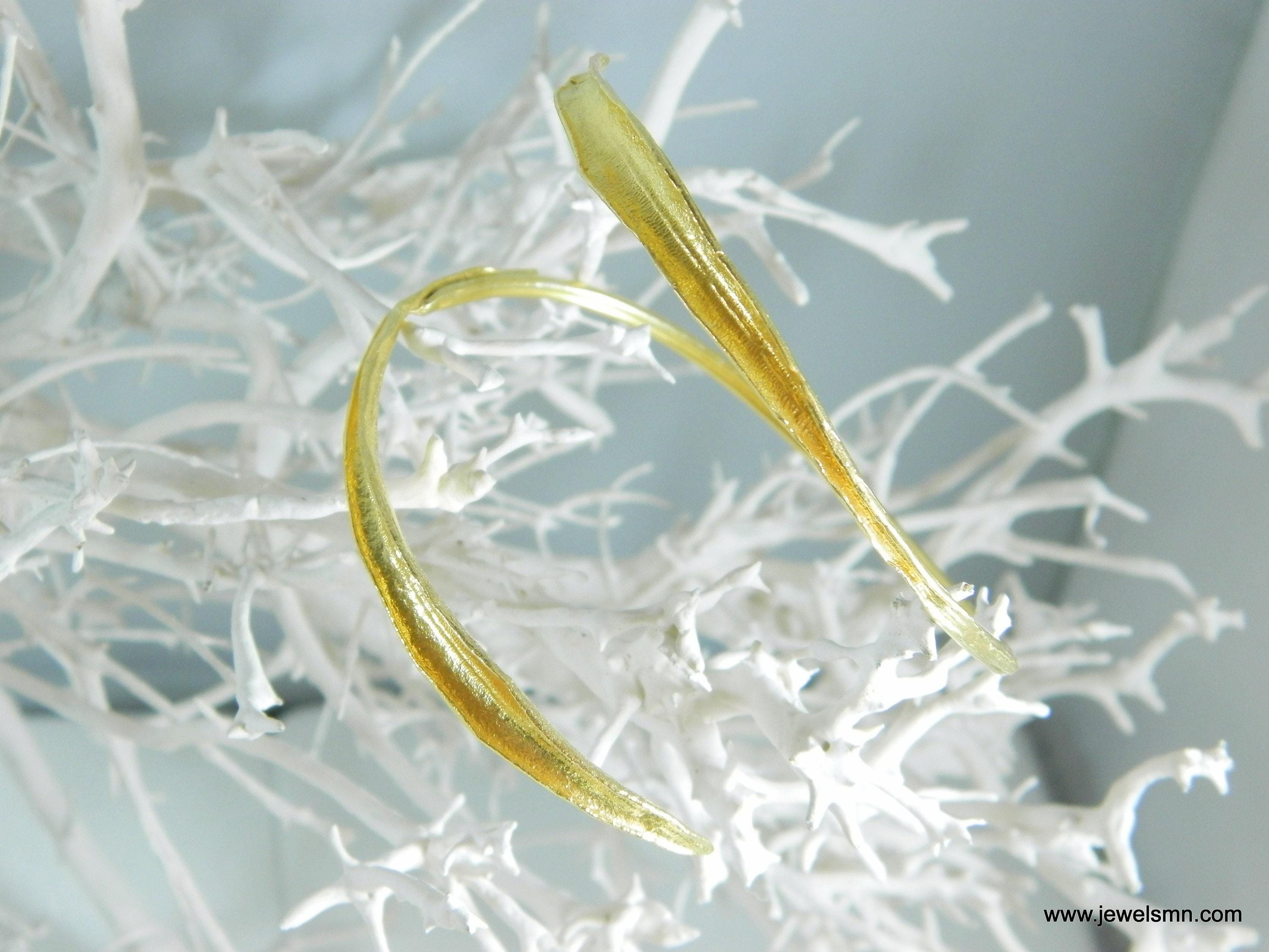 Real Olive Leaf Bracelet: Gold and Sterling Silver Nature Jewelry